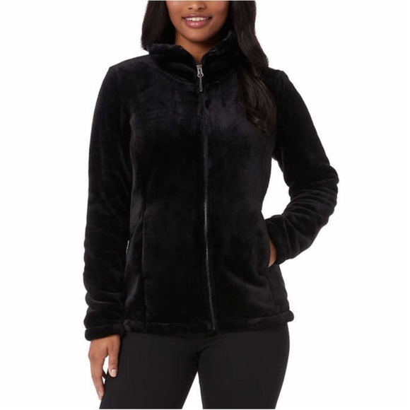 32 Degrees Jackets & Blazers - NWT 32 Degrees Ladies Plush Faux Fur Super Soft Jacket BLACK - size XS